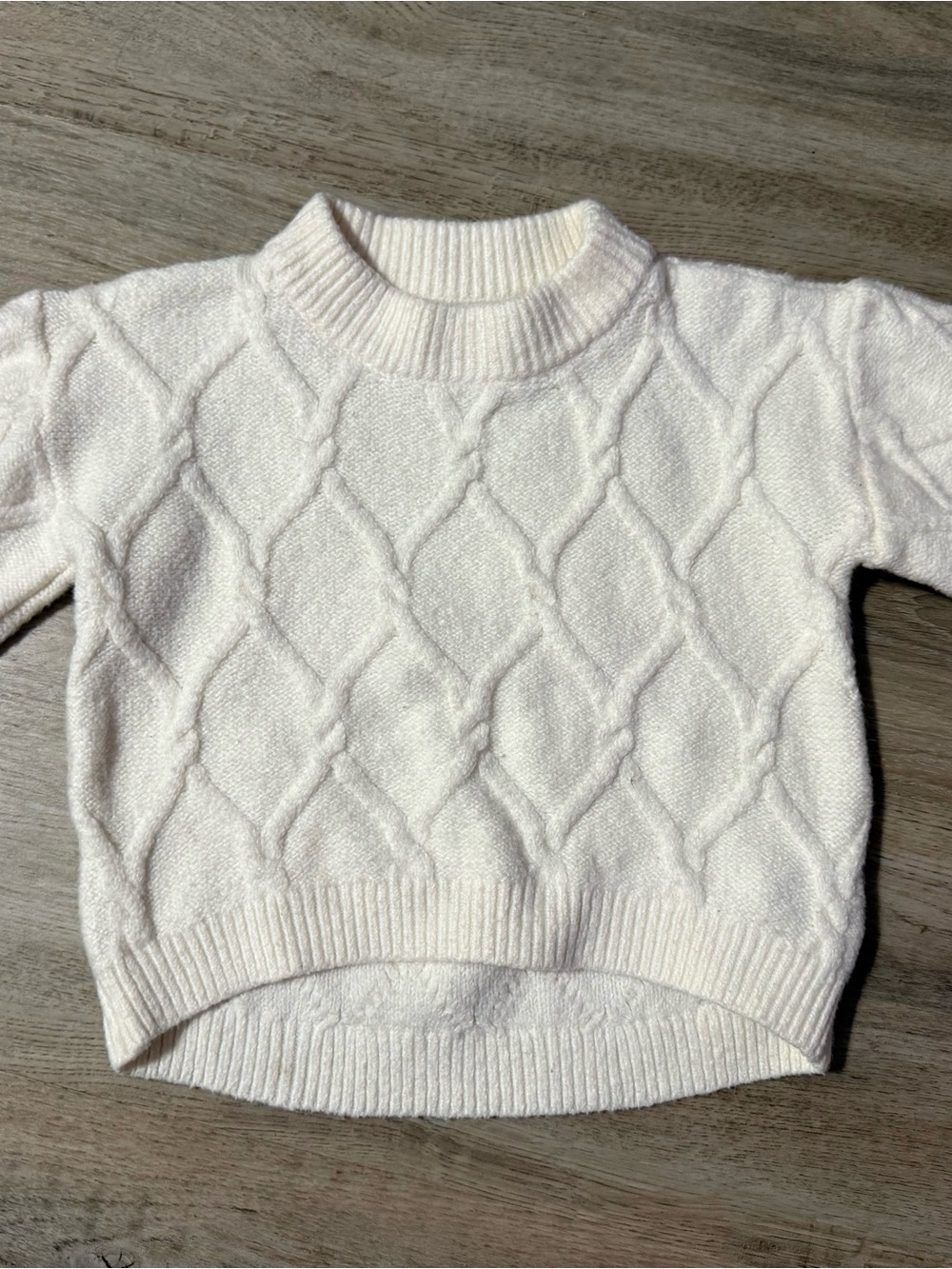 Old Navy Cream Cable Knit High-Low Sweater